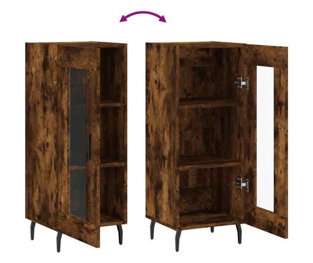 Komoda, dimljeni hrast, 34,5x34x90 cm, kompozitno drvo