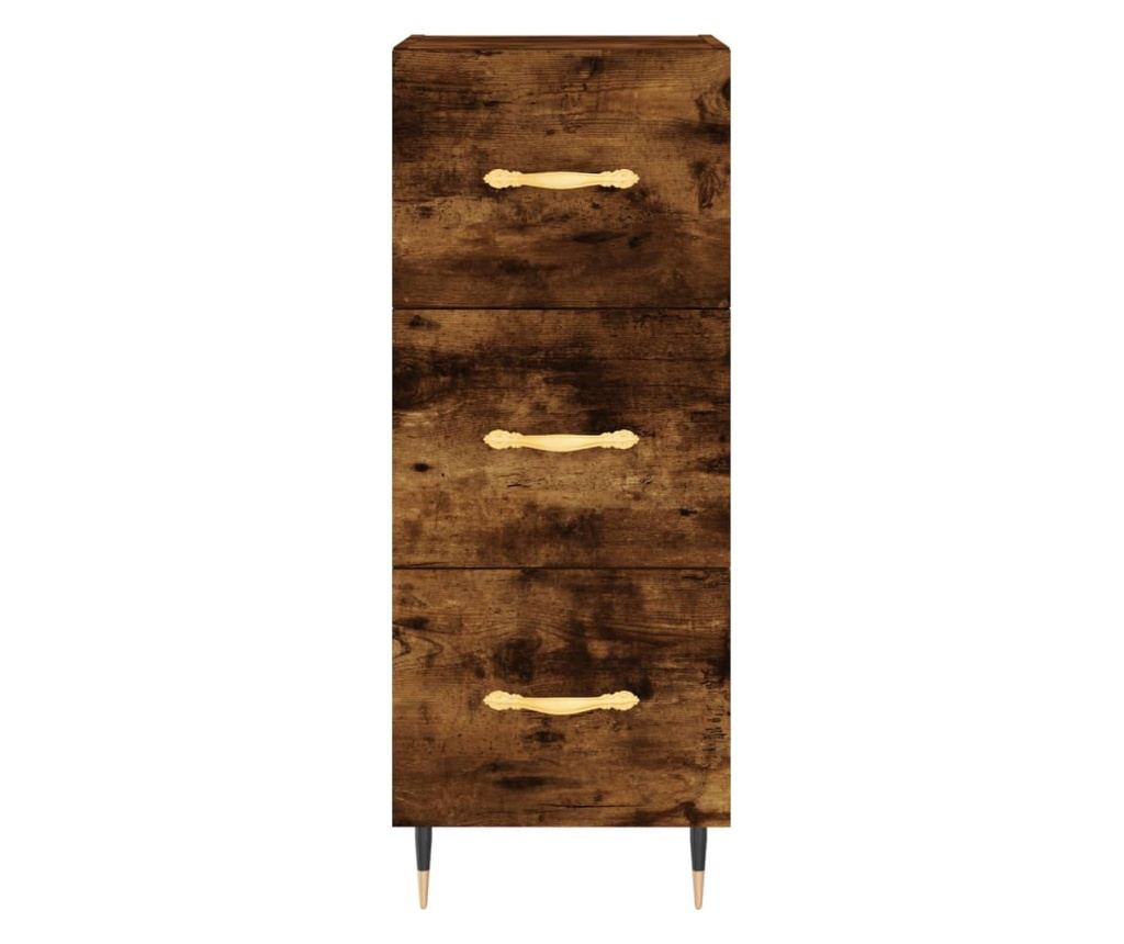 Visoka vitrina, dimljeni hrast, 34,5x34x180 cm, obrađeno drvo - 6