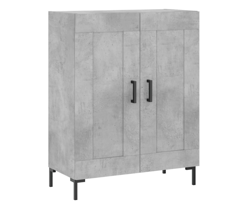Visoka komoda betonsko siva 69,5x34x180 cm inženirski les - 7