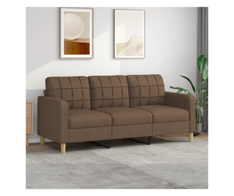3-местен диван, кафяв, 180 см, плат