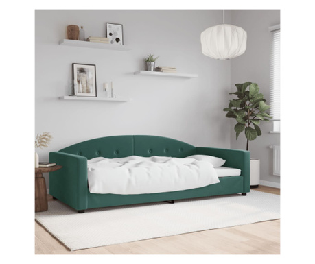 Рамка за легло, тъмно зелено, 100х200 см, кадифе