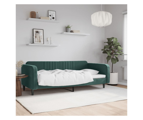 Cadru de pat, verde închis, 90x200 cm, catifea