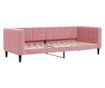 Daybed με επέκταση και στρώμα, Ροζ, 80x200 εκ., Βελούδο thumbnail 4