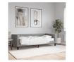 Daybed με στρώμα, ανοιχτό γκρι, 90x190 εκ., ύφασμα thumbnail 1