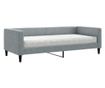Daybed με στρώμα, ανοιχτό γκρι, 90x190 εκ., ύφασμα thumbnail 2