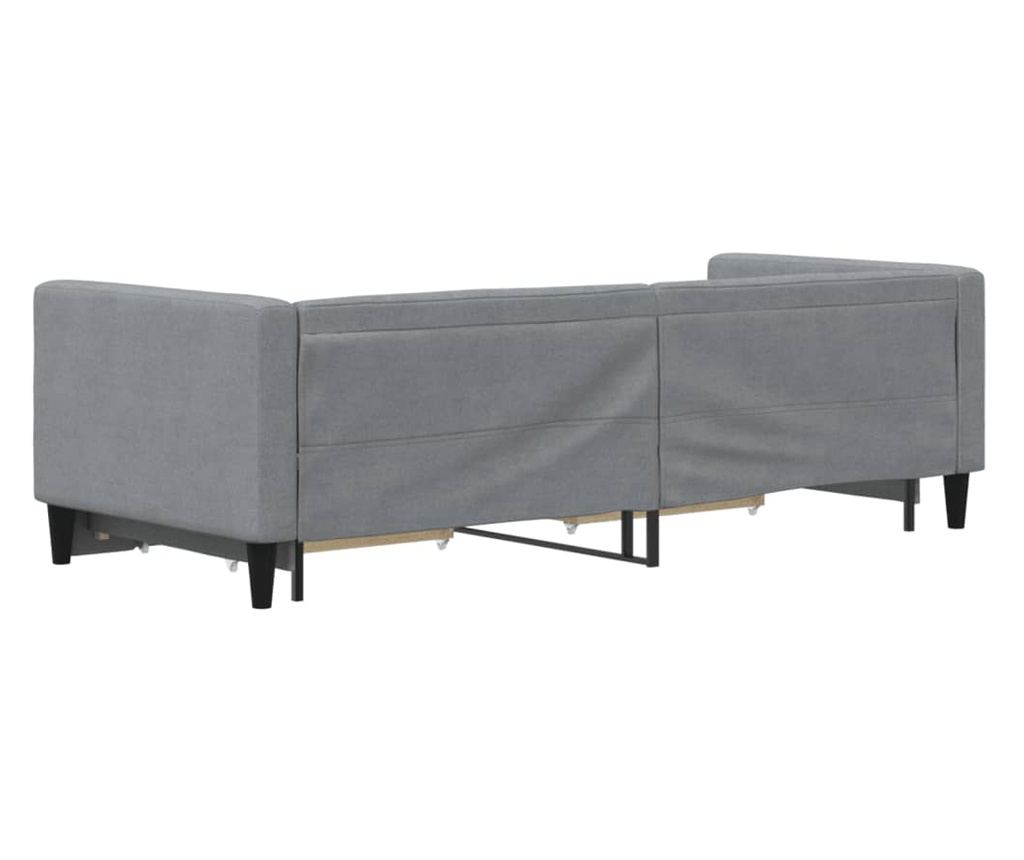 Daybed με επέκταση και συρτάρια, ανοιχτό γκρι, 80x200 εκ. ύφασμα - 5