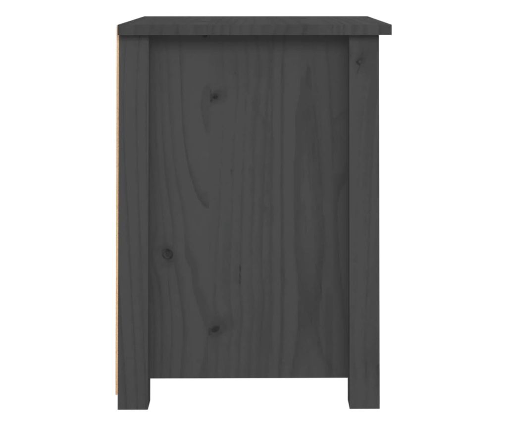 Κομοδίνο, 2 τεμ., γκρι, 40x35x49 εκ., μασίφ ξύλο πεύκου - 8
