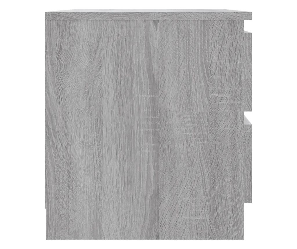Κομοδίνο, γκρι sonoma, 50x39x43,5 εκ., επεξεργασμένο ξύλο - 4