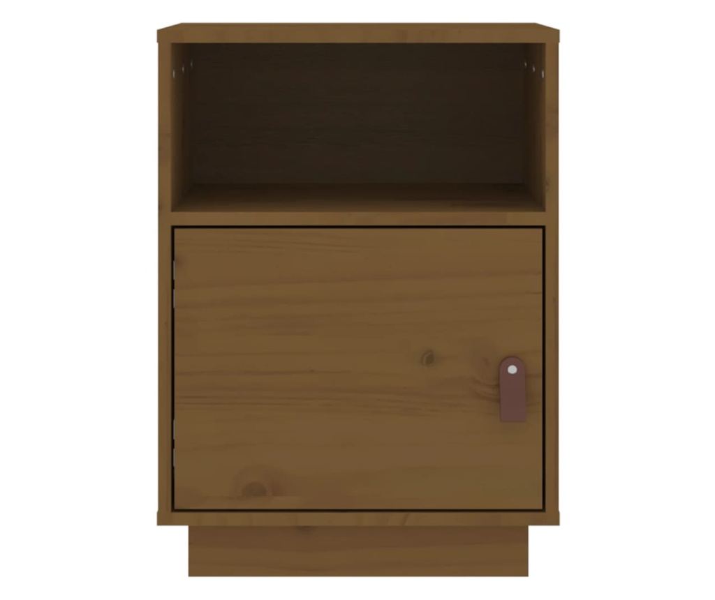 Κομοδίνο, μελί καφέ, 40x34x55 εκ., μασίφ ξύλο πεύκου - 6