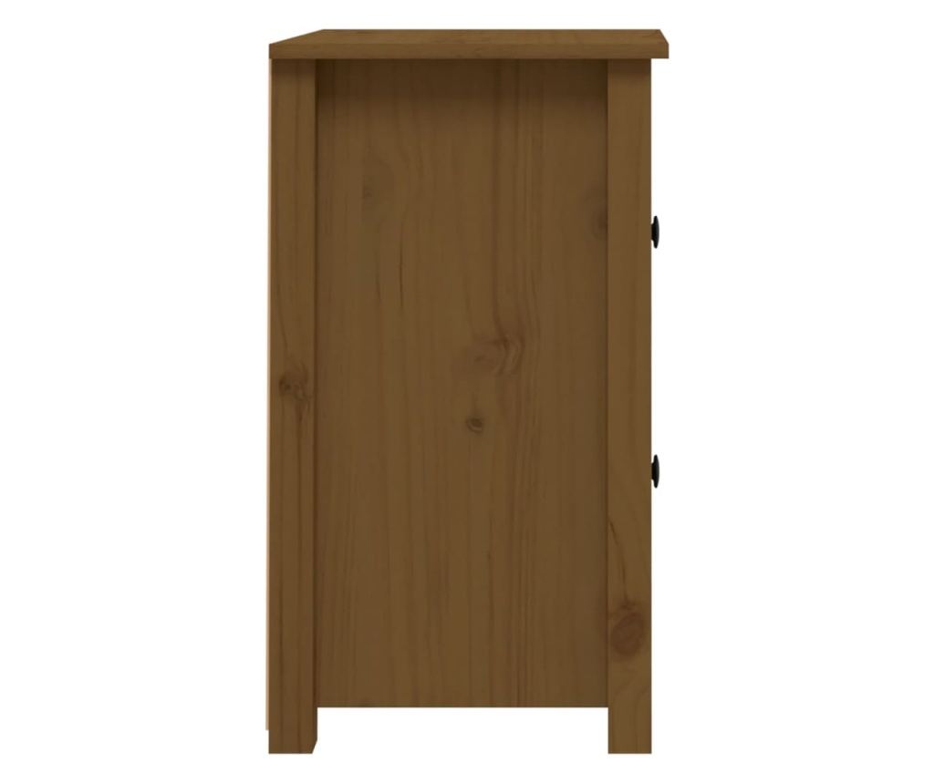 Κομοδίνο, μελί καφέ, 40x35x61,5 εκ., μασίφ ξύλο πεύκου - 5