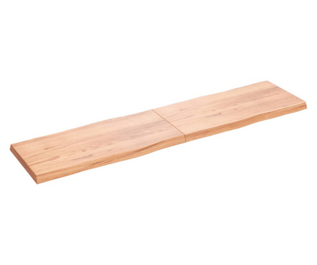Blat masă, maro, 200x50x6 cm, lemn stejar tratat contur natural