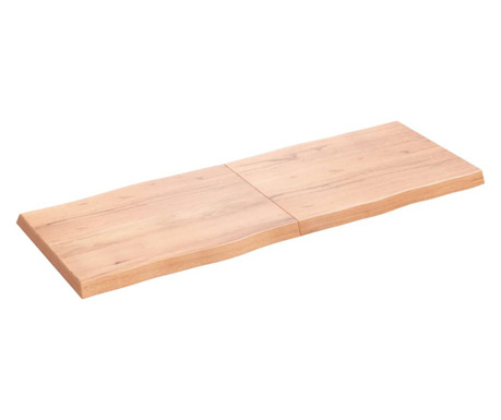 Blat masă, maro, 160x60x6 cm, lemn stejar tratat contur natural