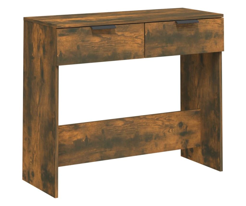 Κονσόλα, Καπνιστός Δρυς, 90x36x75 εκ., Επεξεργασμένη Ξυλεία - 2