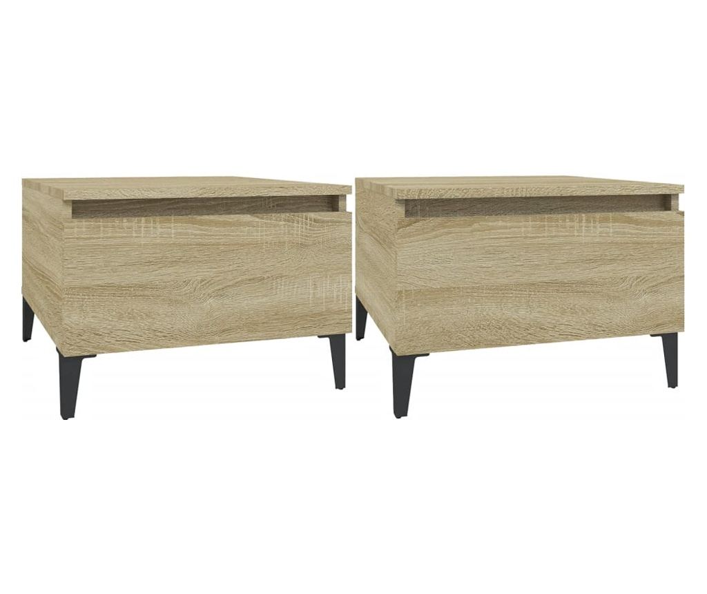 Oldals asztalok 2 db sonoma tlgy 50x46x35 cm faforgcslap - 2