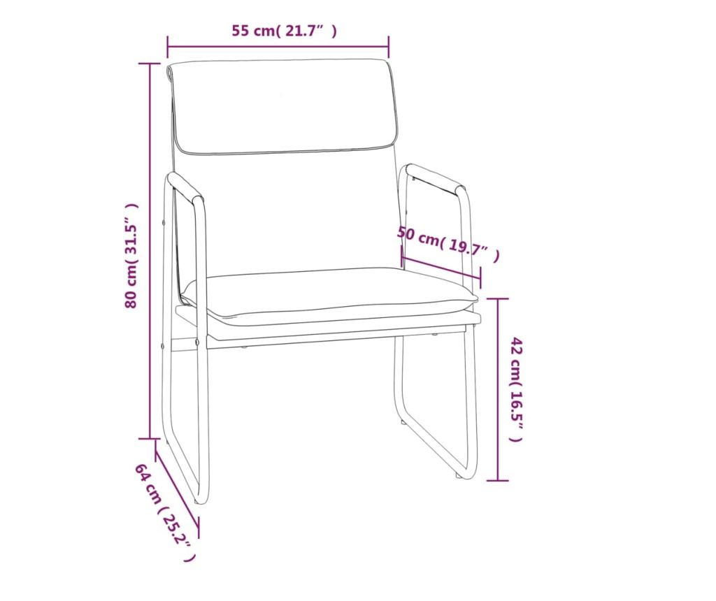 Реклайнер, кремав, 55x64x80 см, еко кожа - 8