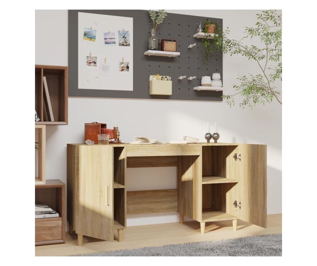 Γραφείο Sonoma Oak, 140x50x75 εκ., Σύνθετο Ξύλο - 3