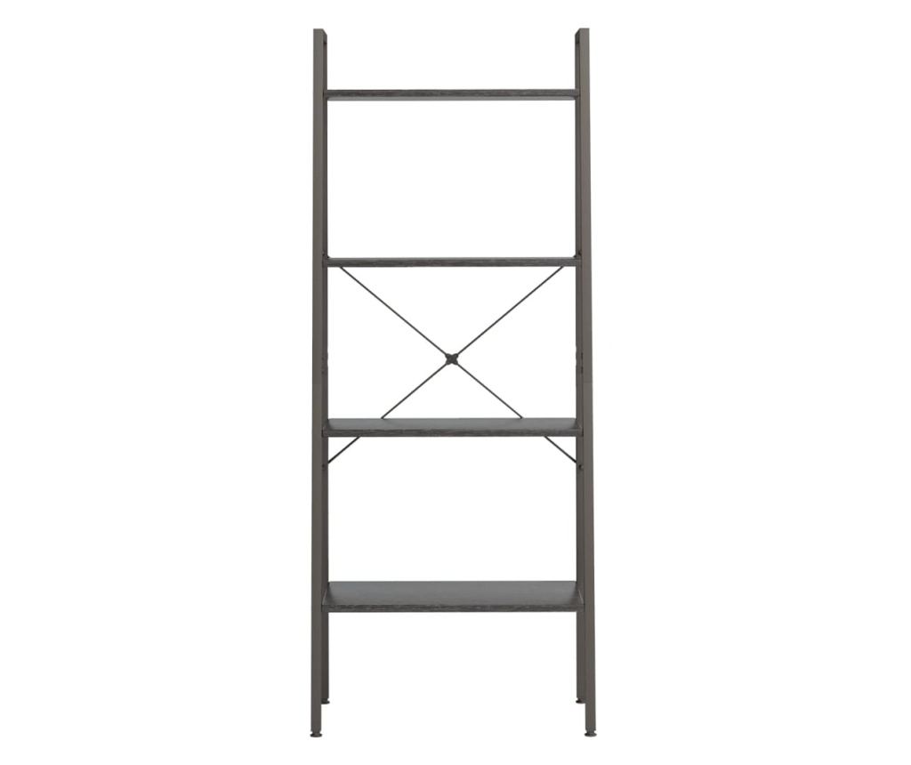 Ράφι 4 Επιπέδων, Μαύρο, 56x35x140 εκ. - 3