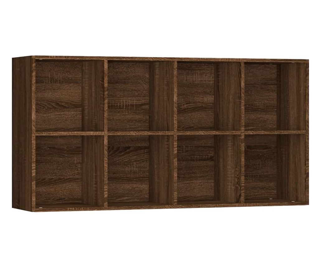 Βιβλιοθήκη/Μπουφές, καφέ δρυς, 66x30x130 εκ., επεξεργασμένο ξύλο - 2