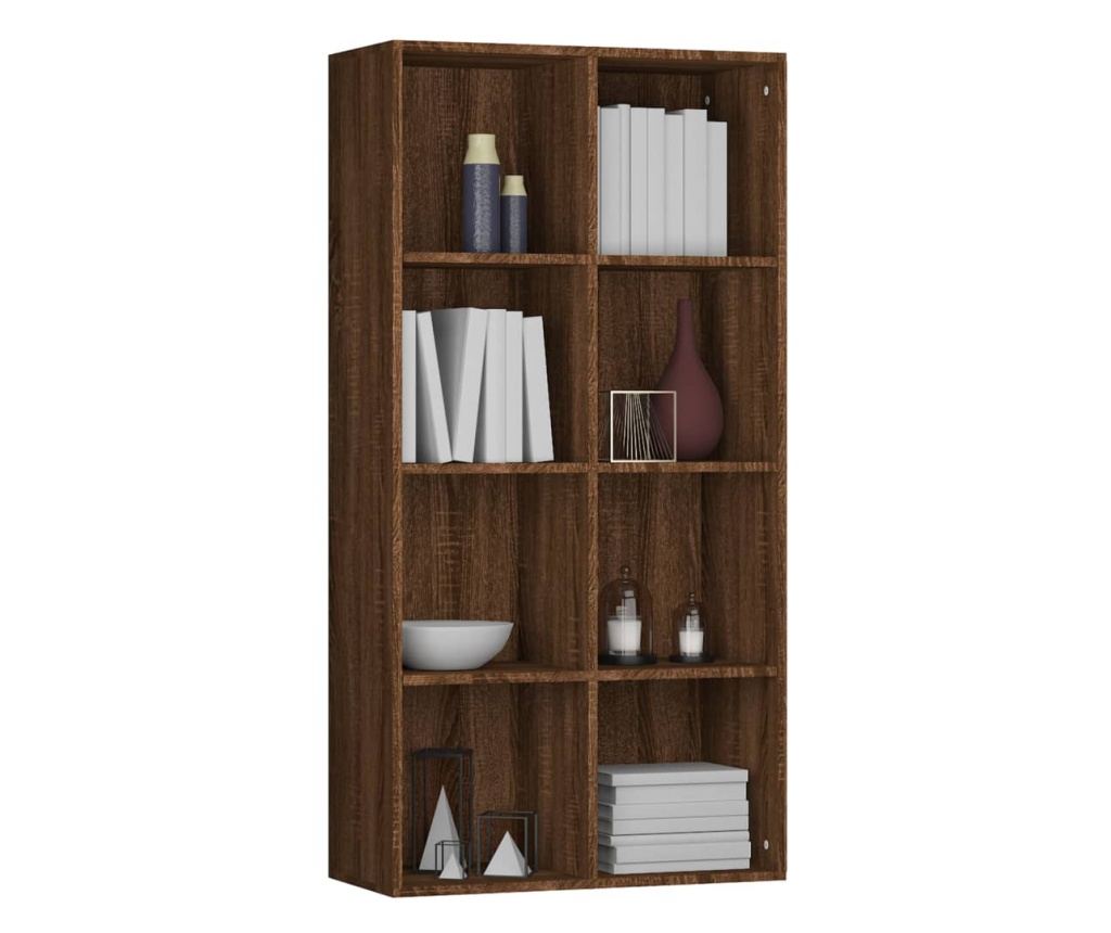 Βιβλιοθήκη/Μπουφές, καφέ δρυς, 66x30x130 εκ., επεξεργασμένο ξύλο - 5