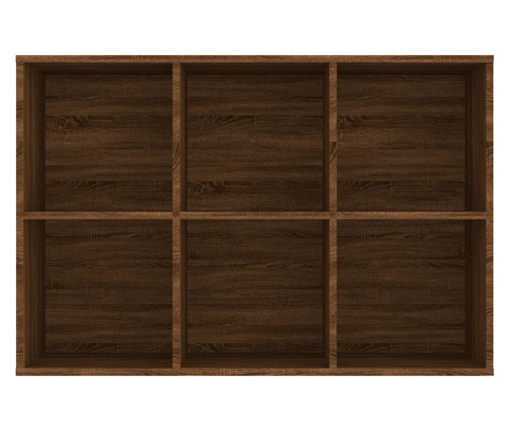 Βιβλιοθήκη/Μπουφές, καφέ δρυς, 66x30x98 εκ., επεξεργασμένη ξυλεία - 6