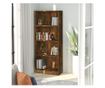 Βιβλιοθήκη 4 Επιπέδων Καπνιστός Δρυς 60x24x142 εκ. από Σύνθετη Ξυλεία thumbnail 1