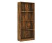 Βιβλιοθήκη 4 Επιπέδων Καπνιστός Δρυς 60x24x142 εκ. από Σύνθετη Ξυλεία thumbnail 2