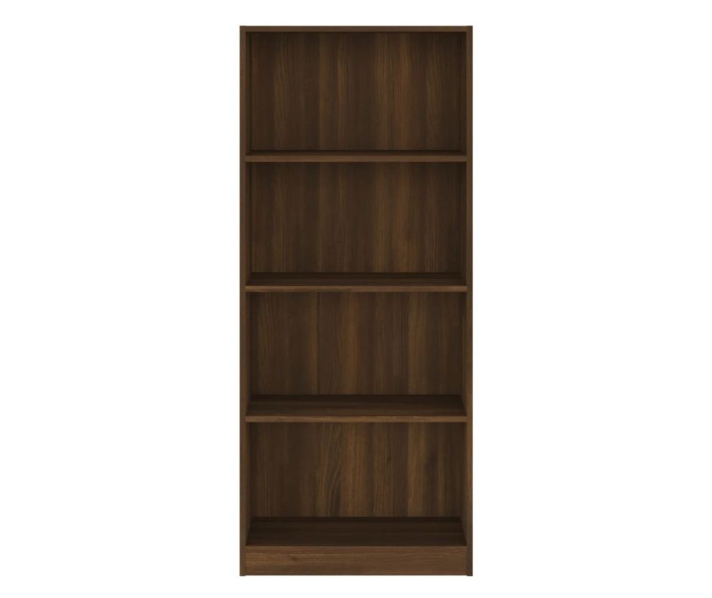 Βιβλιοθήκη 4 Επιπέδων σε Καφέ Δρυς 60x24x142 εκ. από Σύνθετη Ξυλεία - 4
