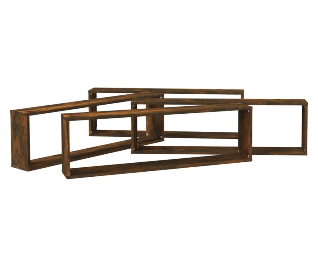 Kocka falipolcok, 4 db, füstölt tölgy 100x15x30 cm fa - 4