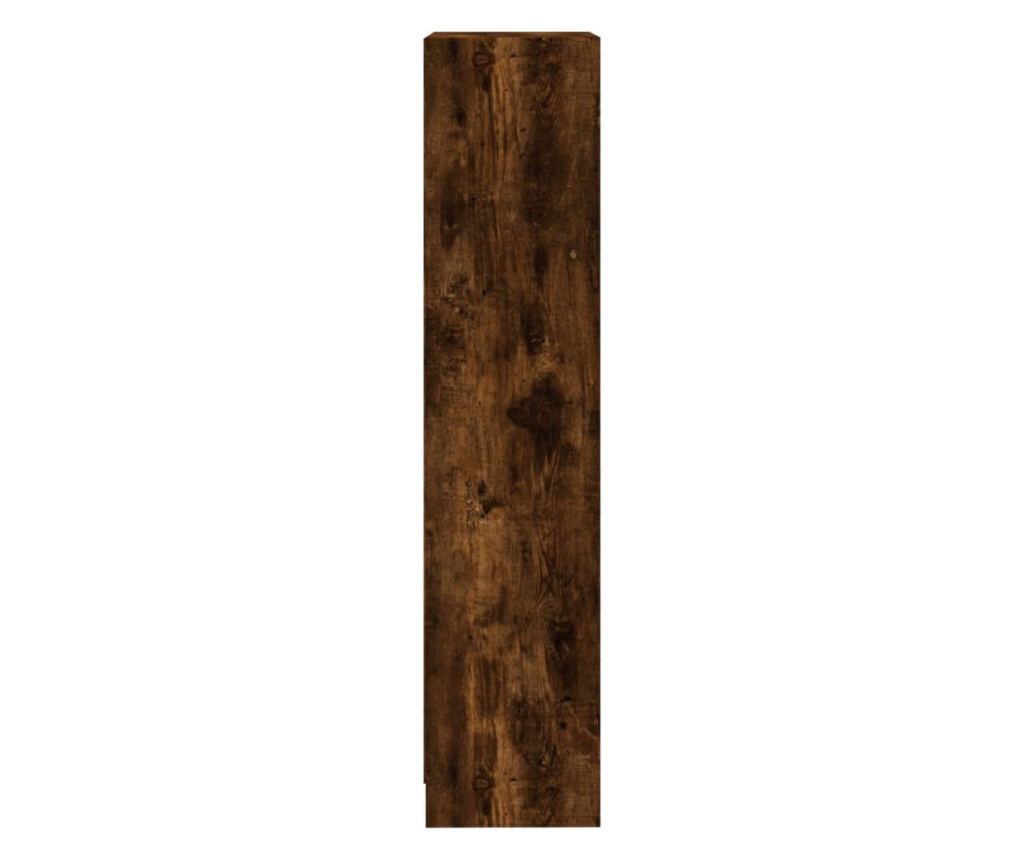 Hromszintes fstlt tlgyfa knyvespolc, 40x24x109 cm, kompozit fa - 6