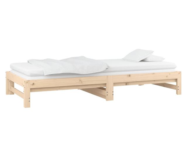 Разтегателно легло ден 2x(80x200) см Масивна борова дървесина