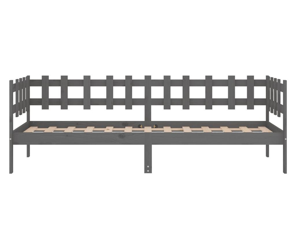 Daybed, Γκρι, 80x200 εκ., Μασίφ Ξύλο Πεύκου - 8