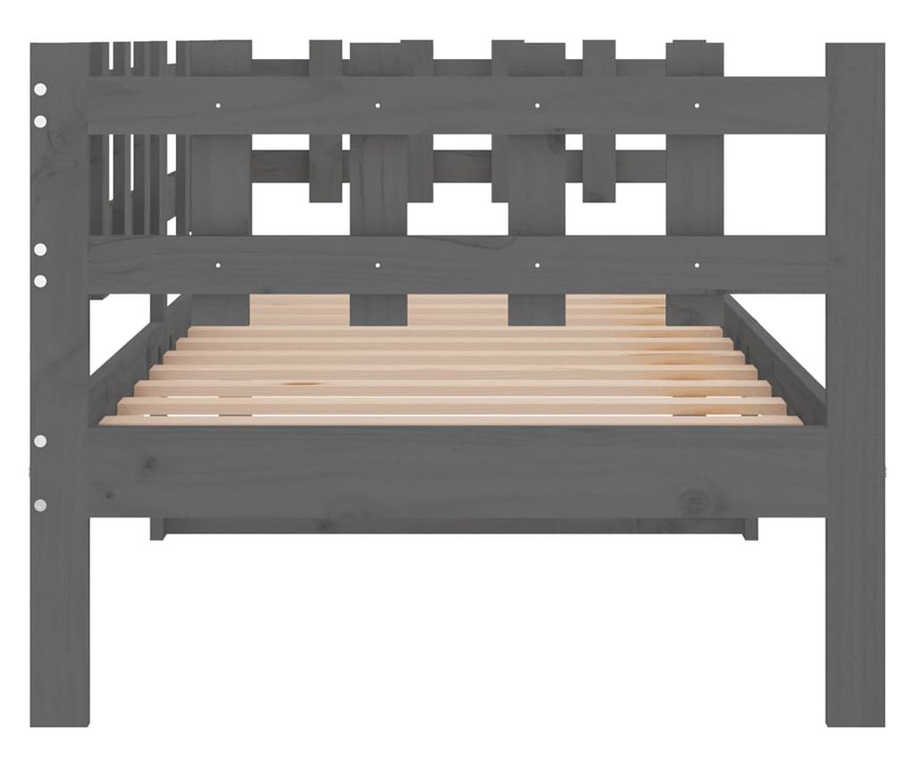 Daybed, Γκρι, 80x200 εκ., Μασίφ Ξύλο Πεύκου - 9
