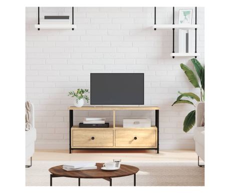 TV komoda, hrast sonoma, 90x33x45 cm, obrađeno drvo i željezo