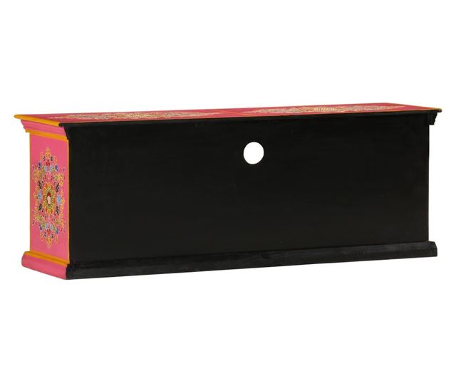 Comodă TV, roz, 110x30x40 cm, lemn masiv de mango