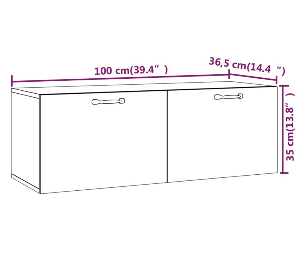 Επιτοίχιο Ντουλάπι, Brown Oak, 100x36.5x35 εκ., Επεξεργασμένη Ξυλεία - 9