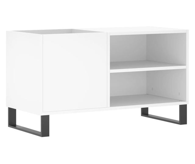 Record Cabinet, White, 85x38x48 cm, Manufactured Wood