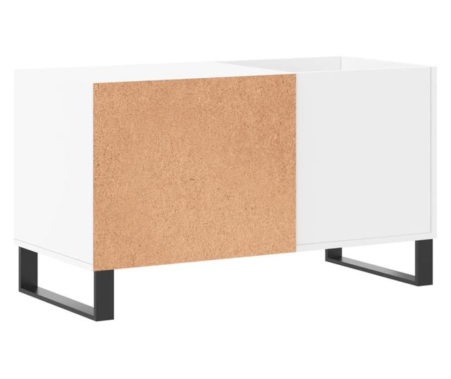 Record Cabinet, White, 85x38x48 cm, Manufactured Wood