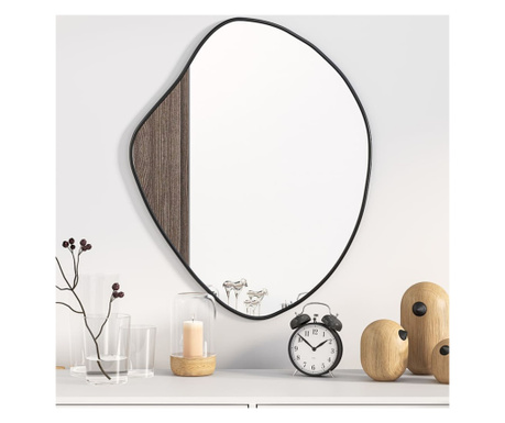 Oglindă de perete, negru, 60x50 cm