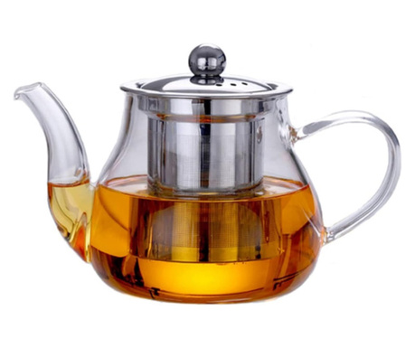 Ceainic cu infuzor, recipient pentru ceai/cafea, 800 ml, transparent
