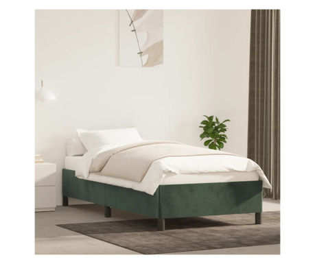 Cadru de pat, verde închis, 80x200 cm, catifea