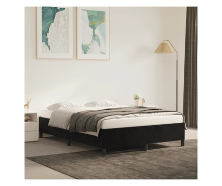 Cadru de pat, negru, 140x200 cm, catifea