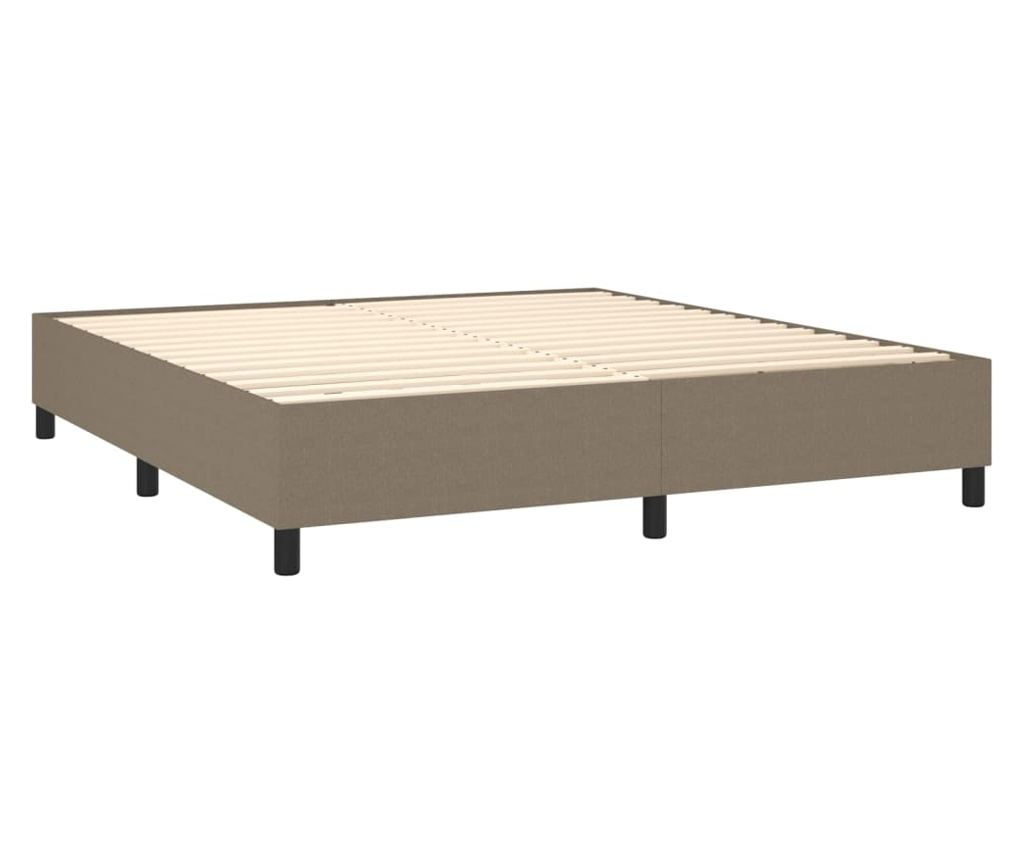 Pat box spring cu saltea, gri taupe, 160x200 cm material textil - 4