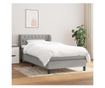 Boxspring krevet s madracem, Svjetlo siva, 90x190 cm, Tekstil thumbnail 1