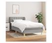 Boxspring krevet s madracem, Svjetlosiva, 90x190 cm, Tekstil thumbnail 1
