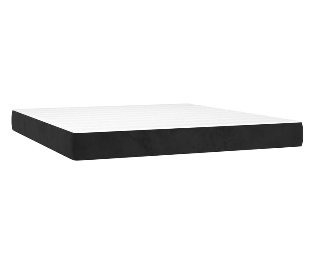 Боксспринг легло с матрак, черно, 180x200 см, кадифе - 5
