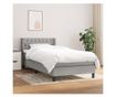 Boxspring krevet s madracem, Svijetlo siva, 90x190 cm, Tekstil thumbnail 1