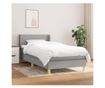 Boxspring krevet s madracem, Svijetlo siva, 90x190 cm, Tekstil thumbnail 1