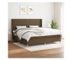 Box spring postel s matrací tmavě hnědá 200x200 cm textil thumbnail 2