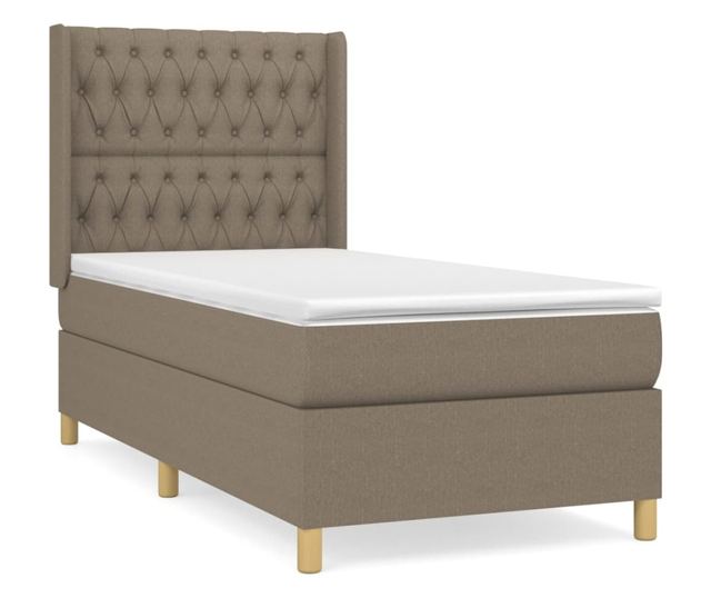 Боксспринг легло с матрак, тъмносиво, 100x200 см, текстил