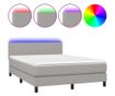 Okvir za krevet s madracom i LED rasvjetom, Svijetlo siva, 140x200 cm, Tkanina thumbnail 2